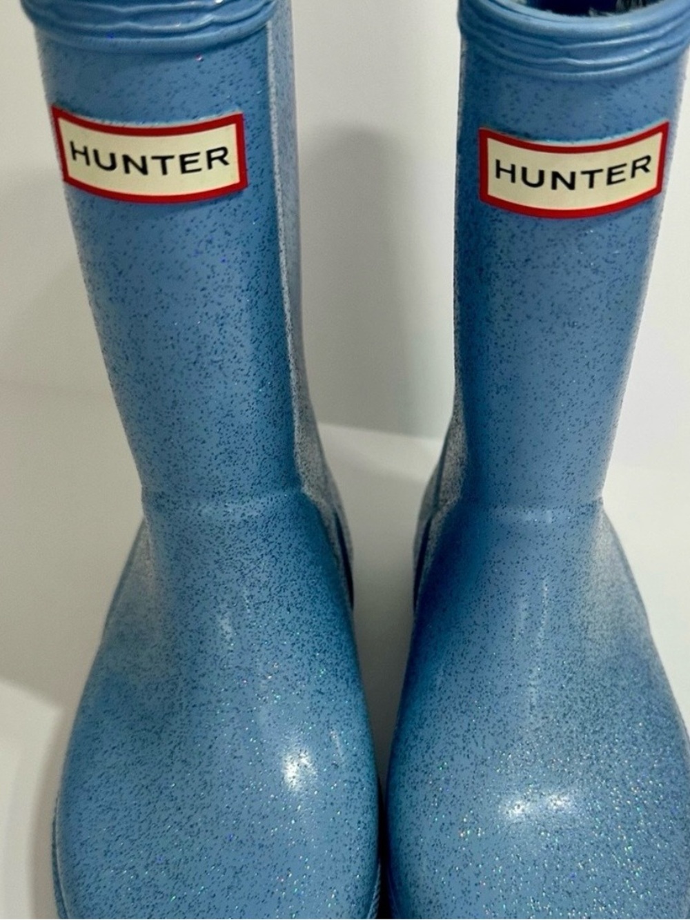 Girls size 11 Hunter Sparkle Light Blue Rain Boots